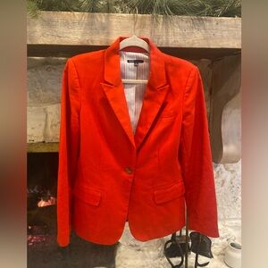 Chaus Vibrant tailored candy apple Red Blazer trendy color  for winter! size 10